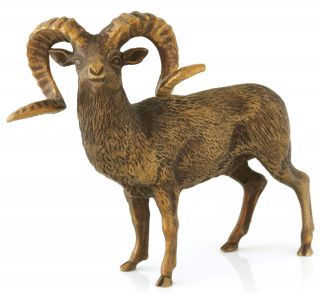 Rocky Mountain Sheep Bronze Statue Ram Sculpture Russian Art Animal Figurine 5 "