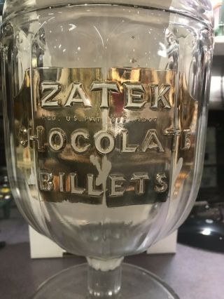 Zatek Chocolate Billets Pittsburgh Pennsylvania 1907 Patent Glass Jar Container 2