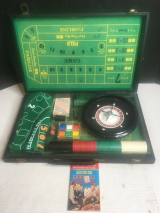 Vintage Portable Gambling Suitcase Baccarat Craps Poker 2