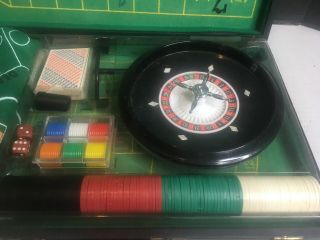 Vintage Portable Gambling Suitcase Baccarat Craps Poker 4
