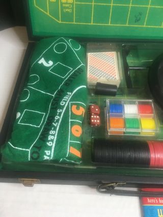 Vintage Portable Gambling Suitcase Baccarat Craps Poker 5