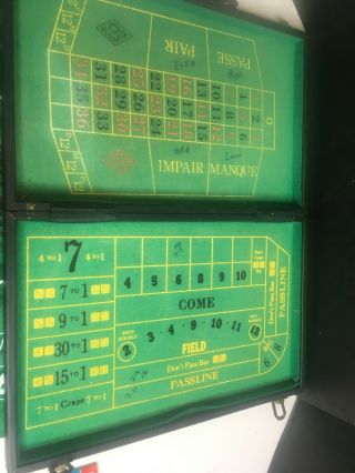 Vintage Portable Gambling Suitcase Baccarat Craps Poker 8