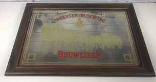 Budweiser Clydesdale Horses King of Beer Bar Mirror Sign Gold Large 27 