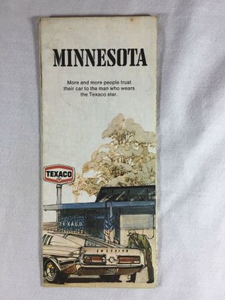 1974 Vintage Texaco Minnesota Road Map Gas Oil Service Oil Filling Mn