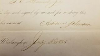 Andrew Johnson signed pardon of Confederate son of a US Supreme Court Justice. 2