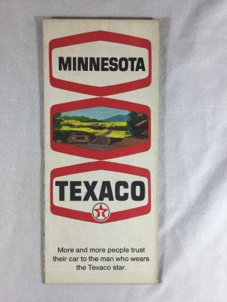 Vintage 1970 Minnesota Texaco Road Map Gas Oil Service Station Mn