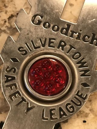 Vintage Goodrich Silvertown Safety League Tires License Plate Topper 3