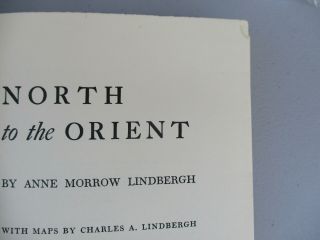 Charles Lindbergh Anne Morrow Signed North to the Orient 1st Edition 1935 6