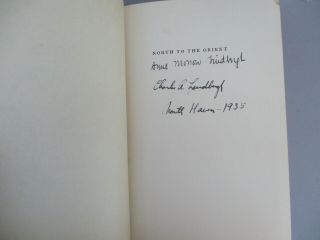 Charles Lindbergh Anne Morrow Signed North to the Orient 1st Edition 1935 7
