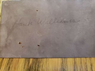Hank Williams Sr Signed Peice Of Paper/ Index Card