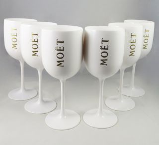 Moet Chandon Ice Imperial Glasses White Acrylic Champagne Glasses Set Of 5