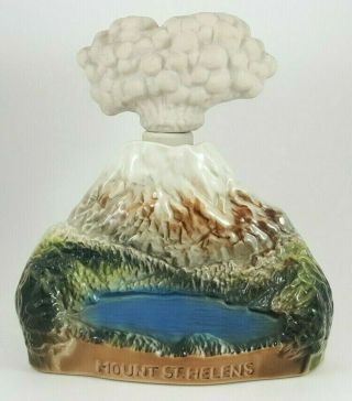 Vintage Jim Beam Mt.  Saint Helens Decanter With Vial Of Real Ash 1980 Eruption