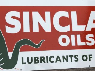Large Sinclair Oils Dinosaur Porcelain Sign 48” X 17” 6
