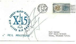 1962 X - 15 Postal Cachet Cover Signed By Neil Armstrong,  First Man On The Moon