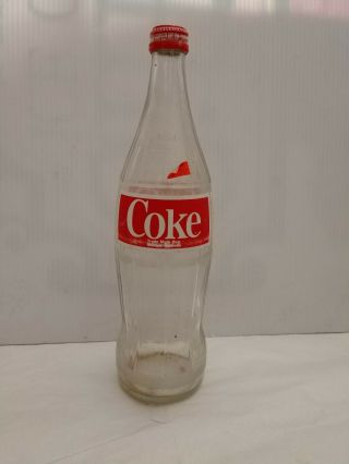 Vintage Coke Candian 750ml Glass Bottle Coca Cola Empty