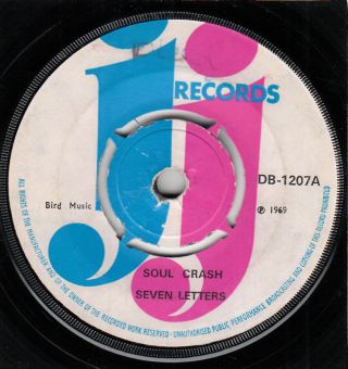 60s 70s Skinhead Reggae Seven Letters Soul Crash Uk Doctor Bird Jj 7 " Vinyl 45