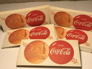“lot Of 100” Old Stock 1952 3 1/2 X 7 1/2 In.  Coca Cola Blotter Coke Blotters