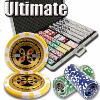 1000 Ultimate 14g Clay Poker Chips Set With Aluminum Case - Pick Chips