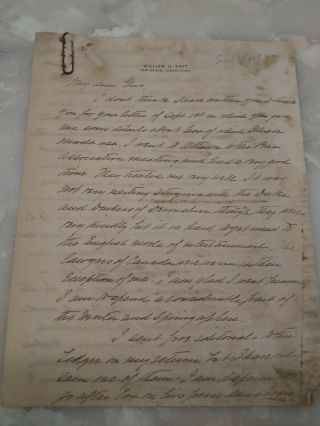 President William Howard Taft Handwritten Letter