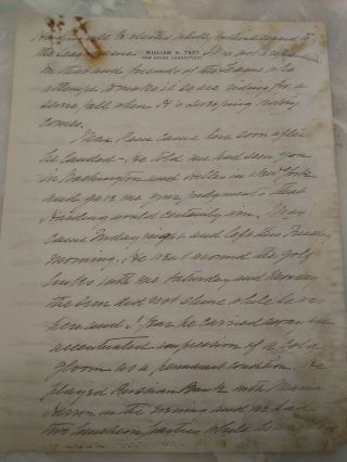 President William Howard Taft Handwritten Letter 3