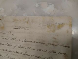 President William Howard Taft Handwritten Letter 7