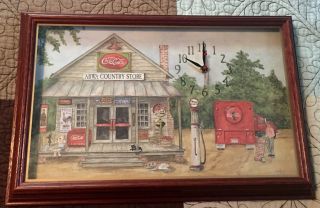 Abwa Country Store Coca Cola Coke Hanover Clock Wall Hanging Battery Rare 12x18”