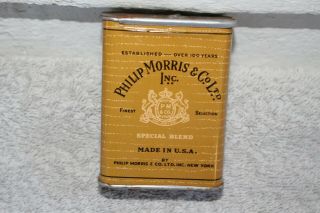 Antique Vintage Philip Morris Cigarette Tobacco Metal Tobacco Tin Metal Can Sign