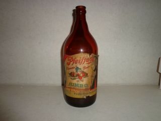 Pfeiffer famous beer Jumb O beer bottle 1947 elephant sticker 5