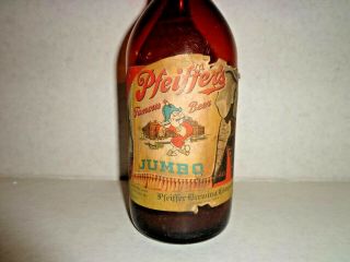 Pfeiffer famous beer Jumb O beer bottle 1947 elephant sticker 6