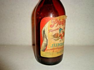Pfeiffer famous beer Jumb O beer bottle 1947 elephant sticker 8