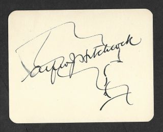 ALFRED J.  HITCHCOCK (Psycho/Vertigo/The Birds) Hand - signed white card 2