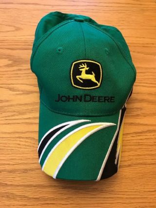 John Deere Baseball Hat Cap K Products Green With Racing Stripes