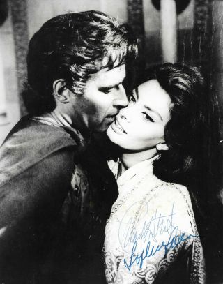 Charlton Heston & Sophia Loren In El Cid (1961) Hand - Signed 10” X 8” Portrait