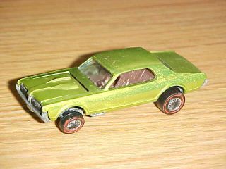 Vintage Redline Hot Wheels Car - Custom Cougar - 1968 - Lime - Anti Freeze - Usa -