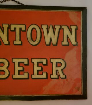 Early Uniontown Beer Tin Over Cardboard TOC Sign Celluloid Pittsburgh Brewing Co 3