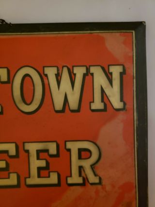 Early Uniontown Beer Tin Over Cardboard TOC Sign Celluloid Pittsburgh Brewing Co 6