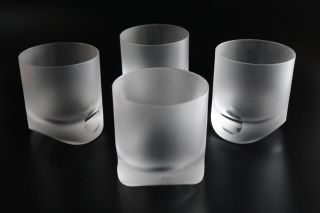 Moser Czech Republic Tipsy Cocktail Glasses Set Of 4 In Clear Frosted Barware