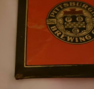 Early Iron City Beer Tin Over Cardboard TOC Sign Celluloid Pittsburgh Brewing Co 4