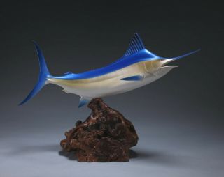 Marlin Sculpture Direct From John Perry Statue Airbrushed 17in Long