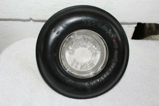 Antique Vintage Goodrich Tires Gas Station Rubber & Glass Ashtray Sign