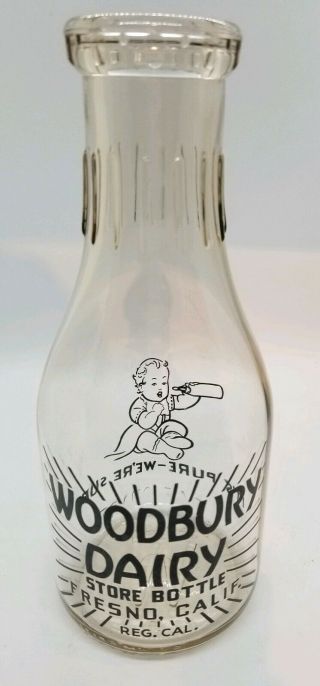 Woodbury Fresno CA Baby/Bottle ACL Graphic Quart Dairy Milk Bottle More Listed 2