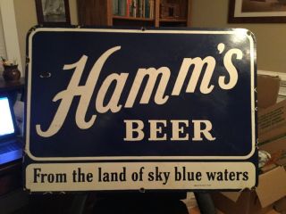 Large Hamm’s Beer Porcelain Sign