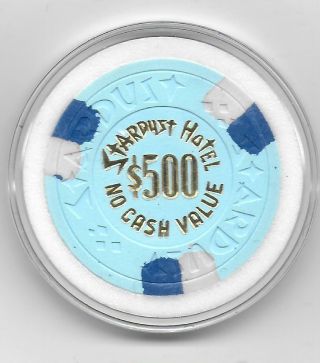 Obsolete $500 No Cash Value Casino Chip Stardust - Las Vegas,  Nv.  - E7372 - Closed 06