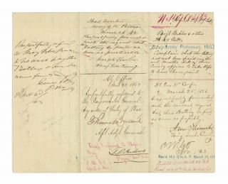 1863 Civil War Document Signed By Generals Joseph Hooker And A.  Von Steinwehr
