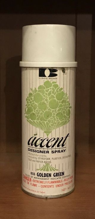 Vintage Illinois Bronze Accent Golden Green Spray Paint Can