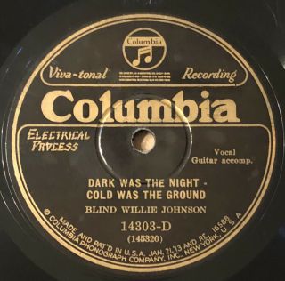 Pre - War Blues 78 Blind Willie Johnson Dark Was The Night Columbia 14303 E - /e