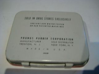 Rare Antique Vintage Trojans The White Condom Rubber Tin Youngs Rubber Corp 8