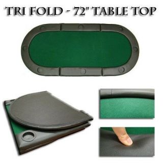 Brybelly Holdings Green 72 X 32 In.  Tri - Fold Poker Table Top With Cup Holders