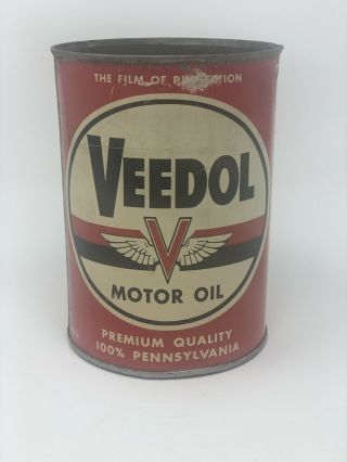 1 Quart Veedol Oil Can