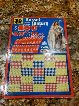 Russet Century Unpunched Gambling Trade Stimulator Punch Board Game